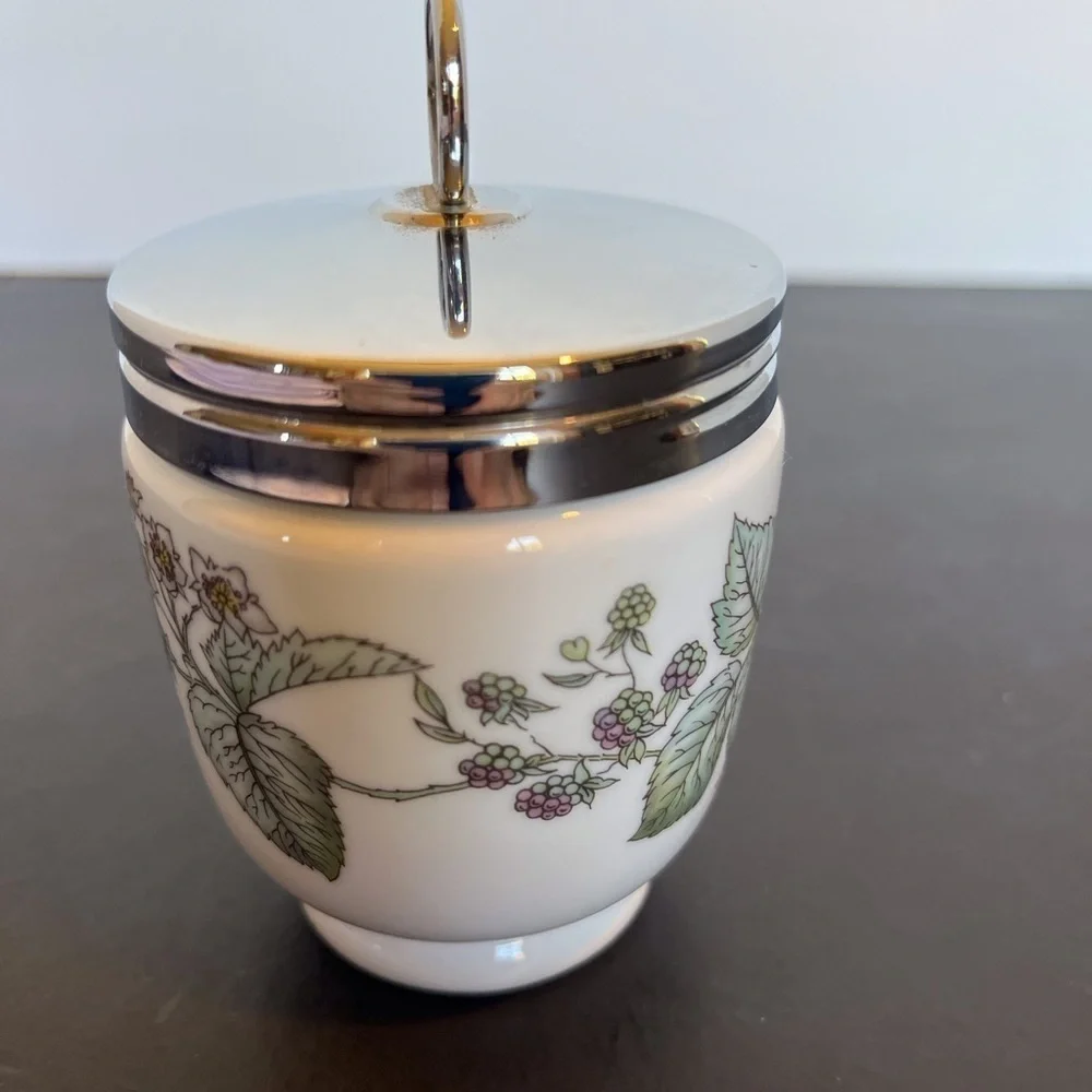 Royal Worcester Large Double Egg Coddler with timeless Blackberry Pattern